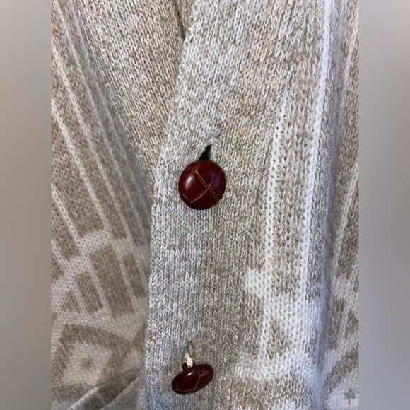 Mens VINTAGE Sears oatmeal and cream buttoned knitted cardigan size‎ Medium - Picture 9 of 12